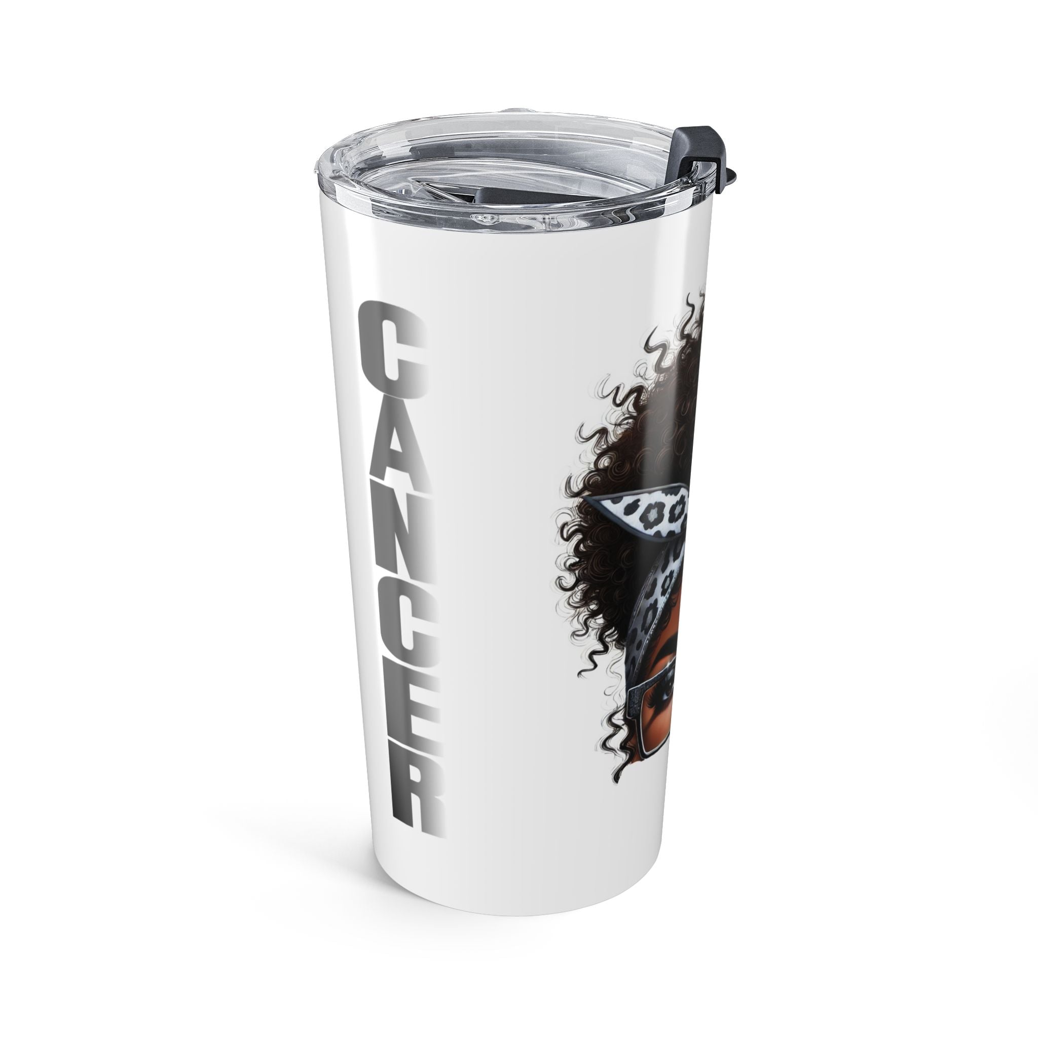 Cancer Zodiac 20oz Tumbler — Curly Afro Woman Design