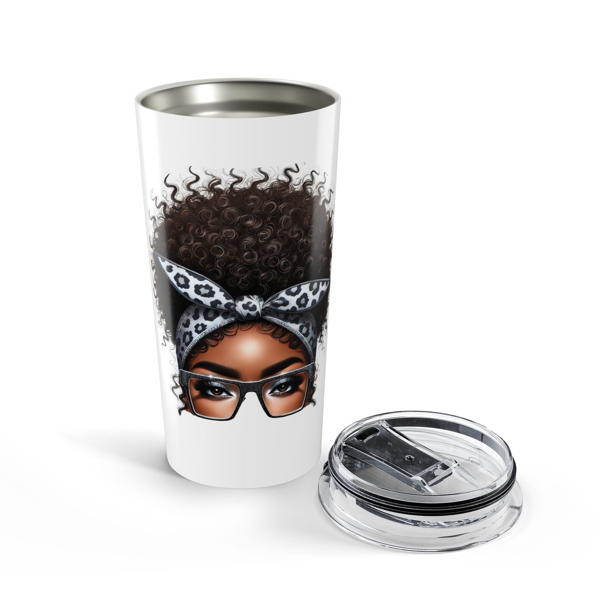 Cancer Zodiac 20oz Tumbler — Curly Afro Woman Design