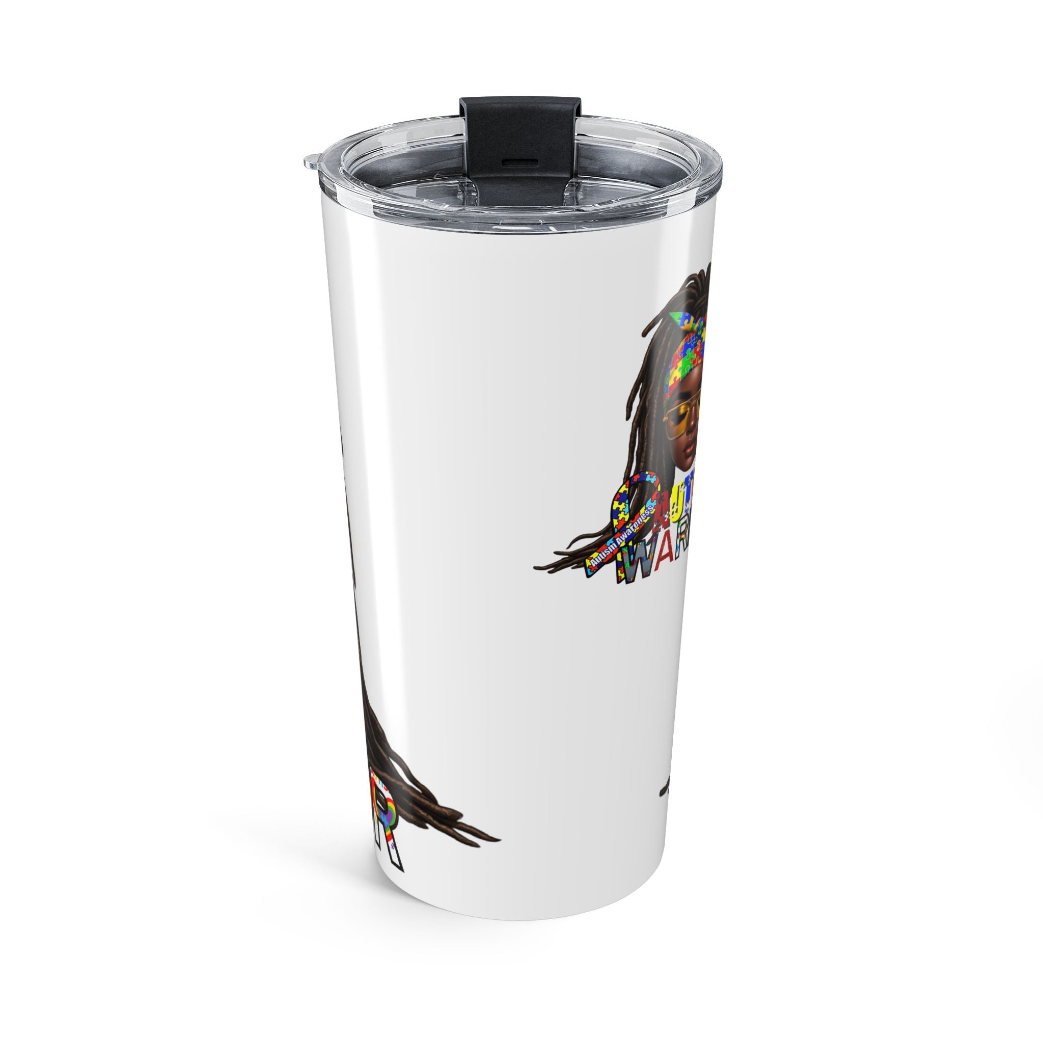 Autism Awareness Tumbler — 'Autism Warrior' Puzzle-Print Travel Cup
