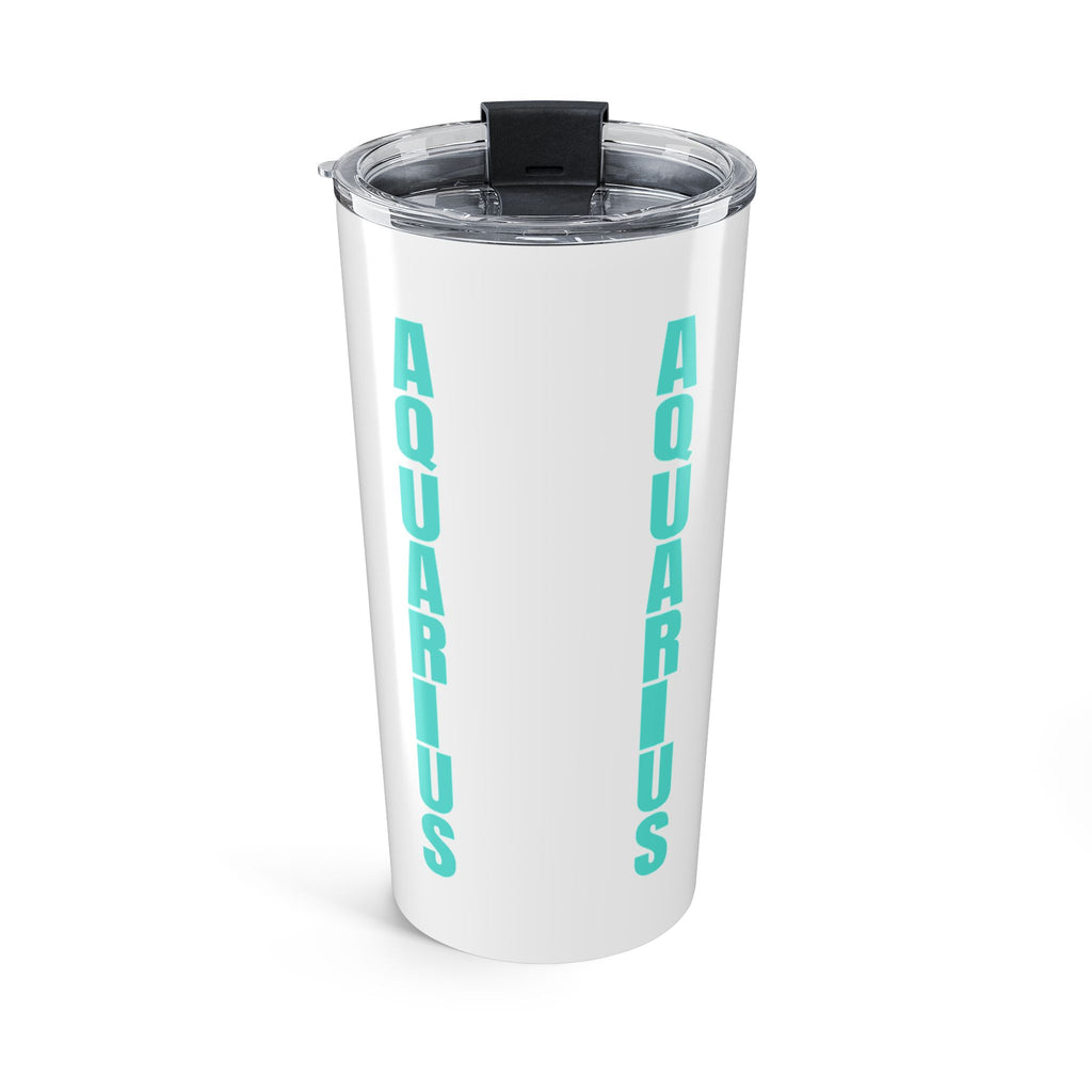 20oz Aquarius Tumbler – Afro Puff Design with Teal Leopard Headband & Sunglasses