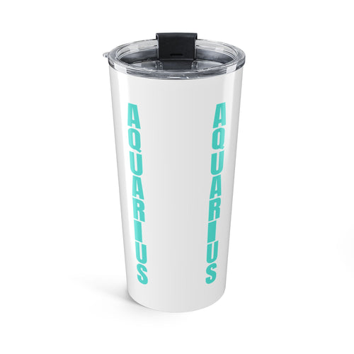 20oz Aquarius Tumbler – Afro Puff Design with Teal Leopard Headband & Sunglasses
