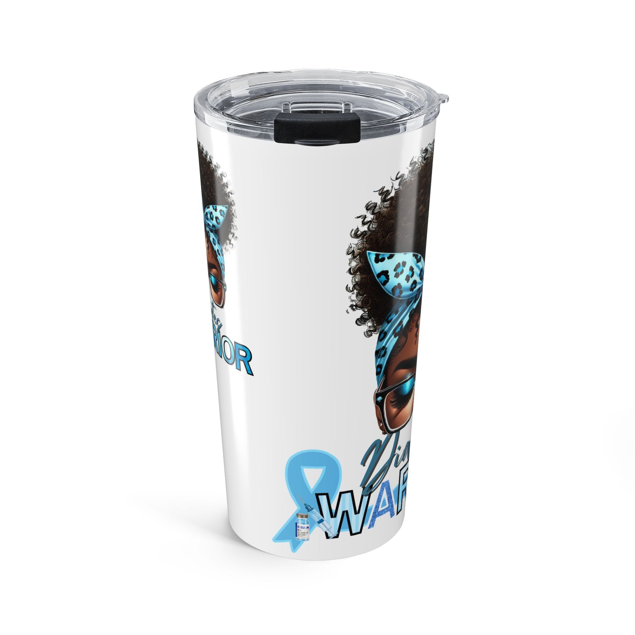 20oz Awareness Tumbler — Blue Ribbon Mom/Warrior Design