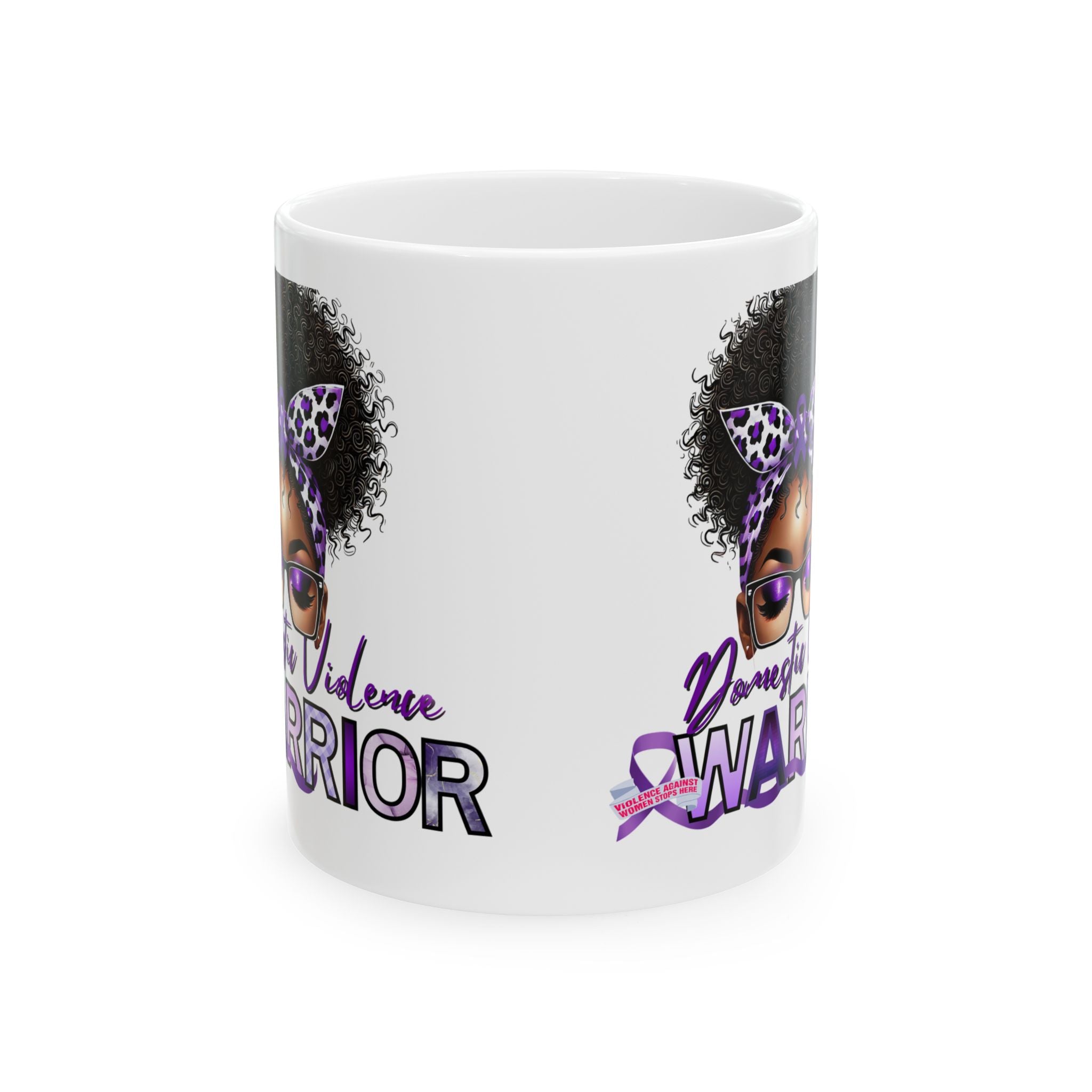 Domestic Violence Warrior Ceramic Mug — Empowerment Coffee Cup (11oz & 15oz)