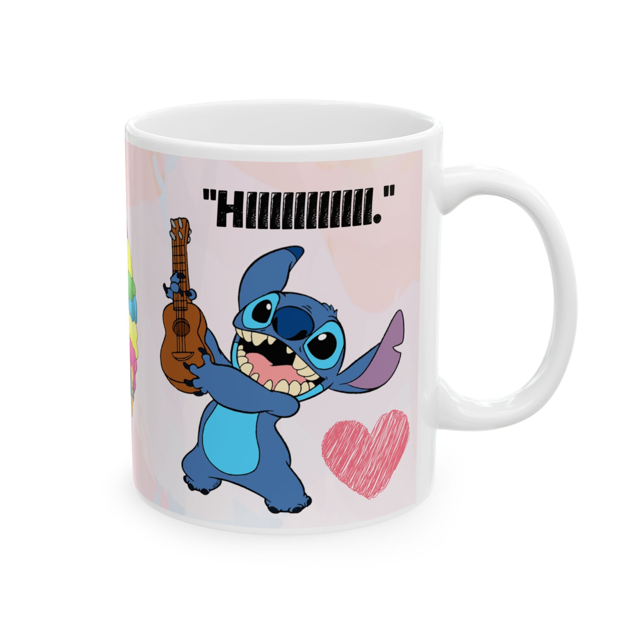 Cute Lilo & Stitch Ceramic Mug (11oz/15oz) — Colorful Characters & "Too Cute & Fluffy" Design
