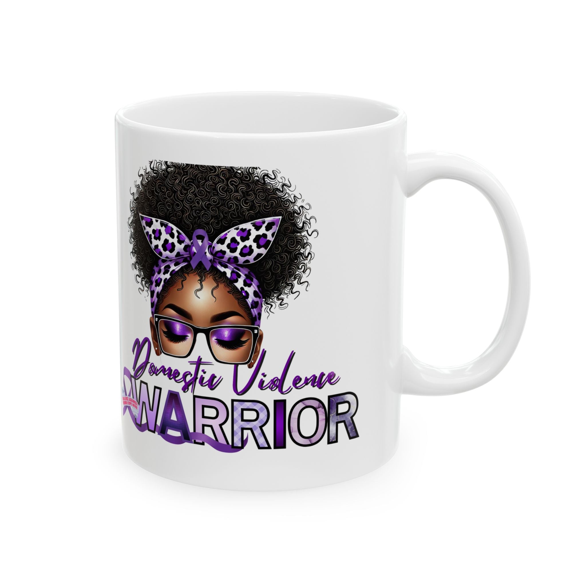 Domestic Violence Warrior Ceramic Mug — Empowerment Coffee Cup (11oz & 15oz)