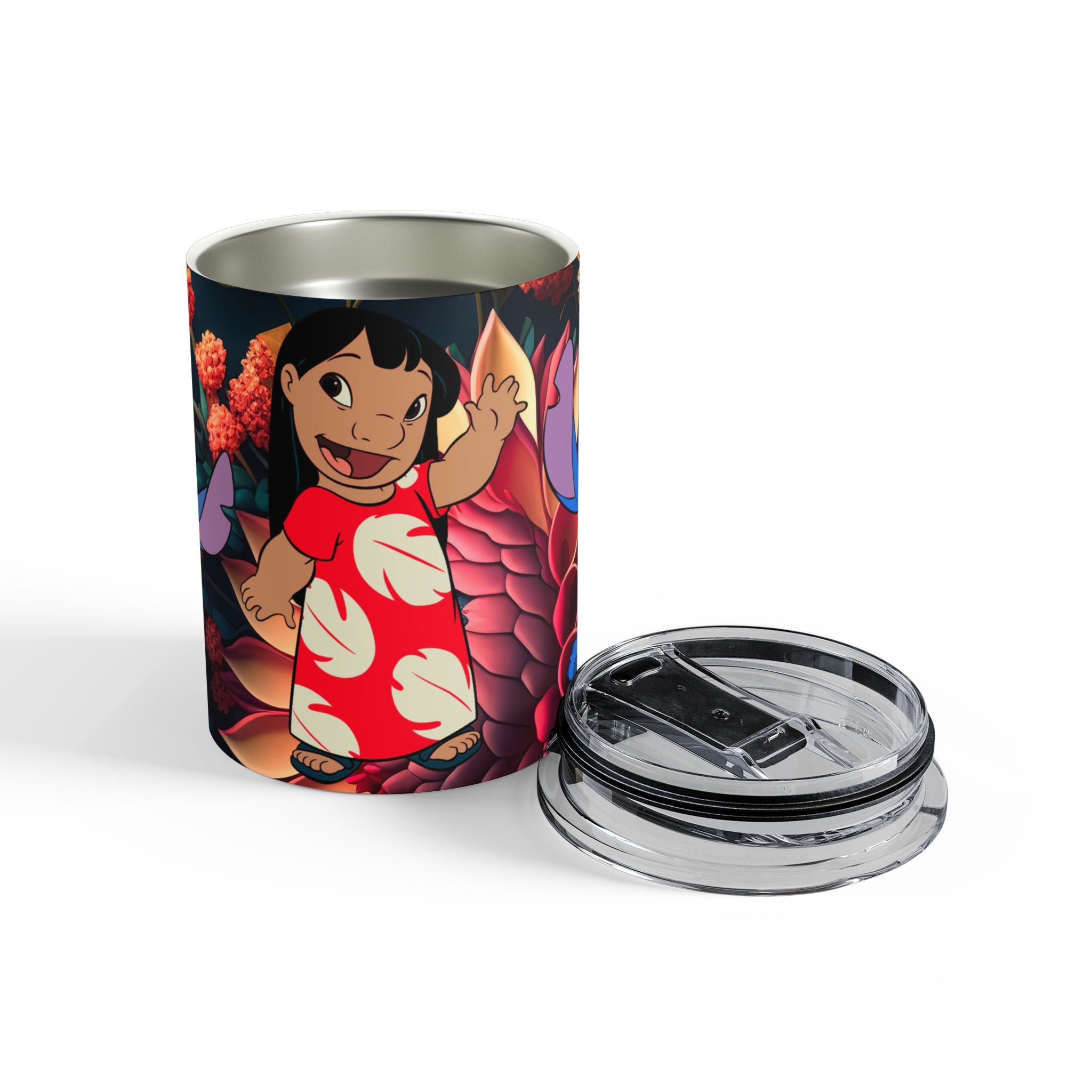 10oz Character Tumbler — Cute Lilo & Stitch Hawaiian Travel Cup