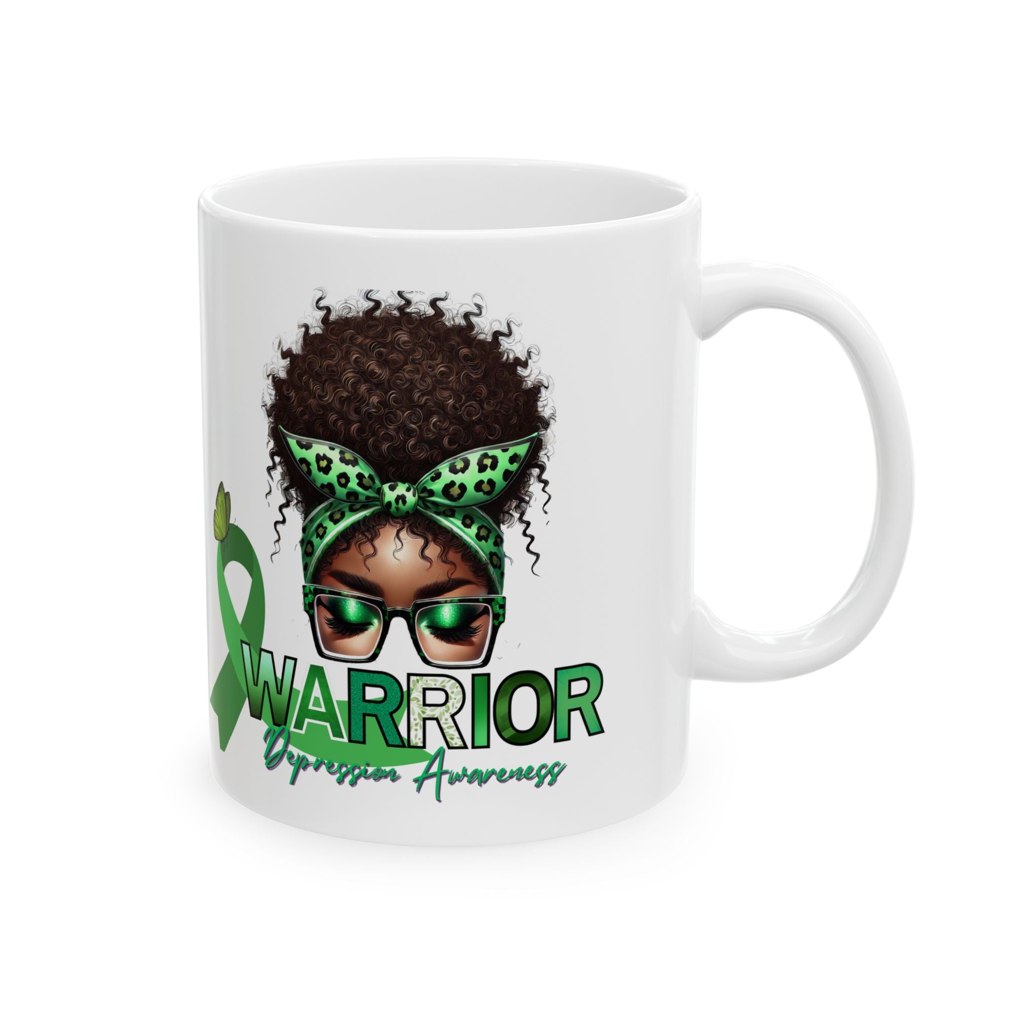 Depression Awareness Warrior Ceramic Mug — Empowerment Coffee Cup (11oz & 15oz)