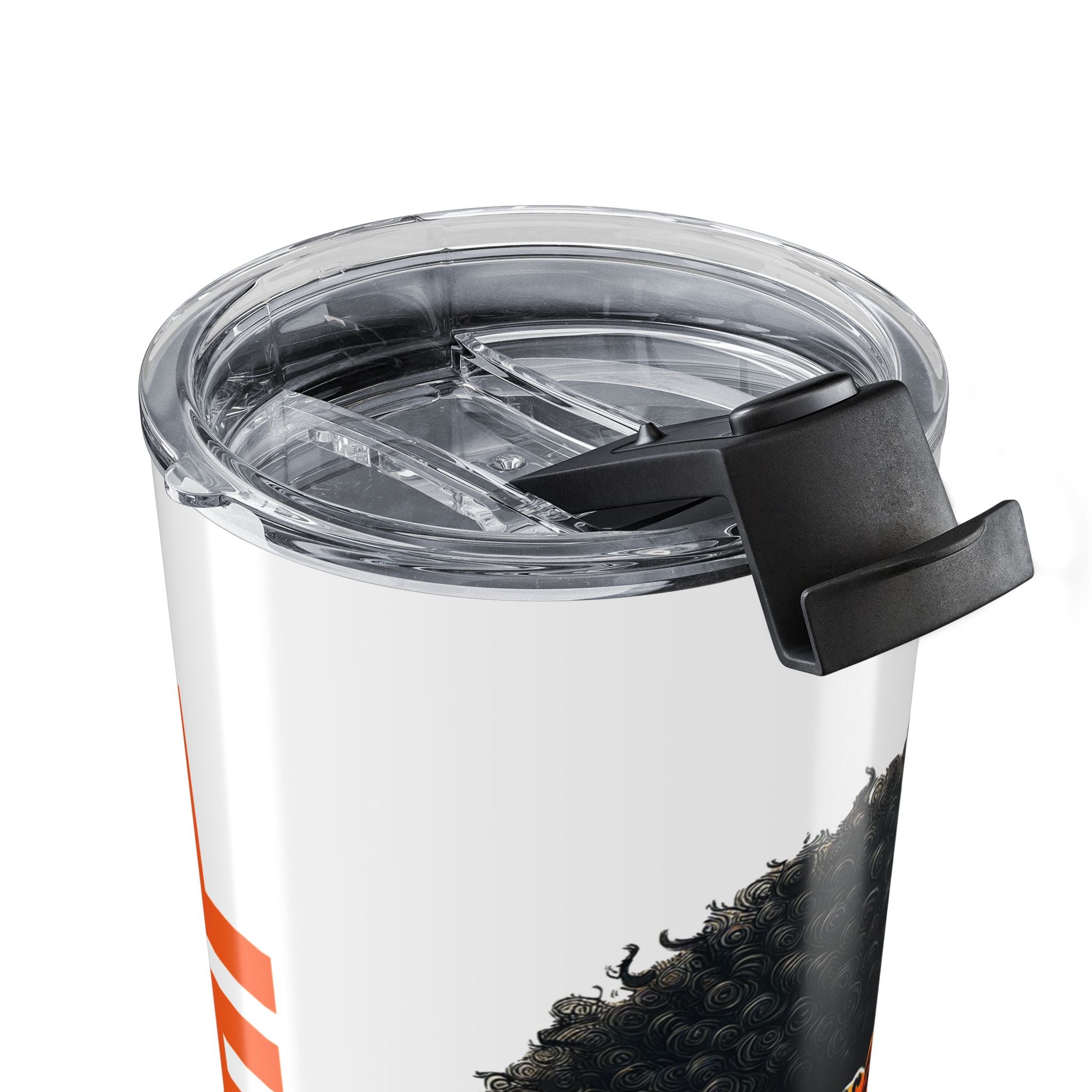 20oz Afro Girl Tumbler — Leopard Headwrap Travel Cup