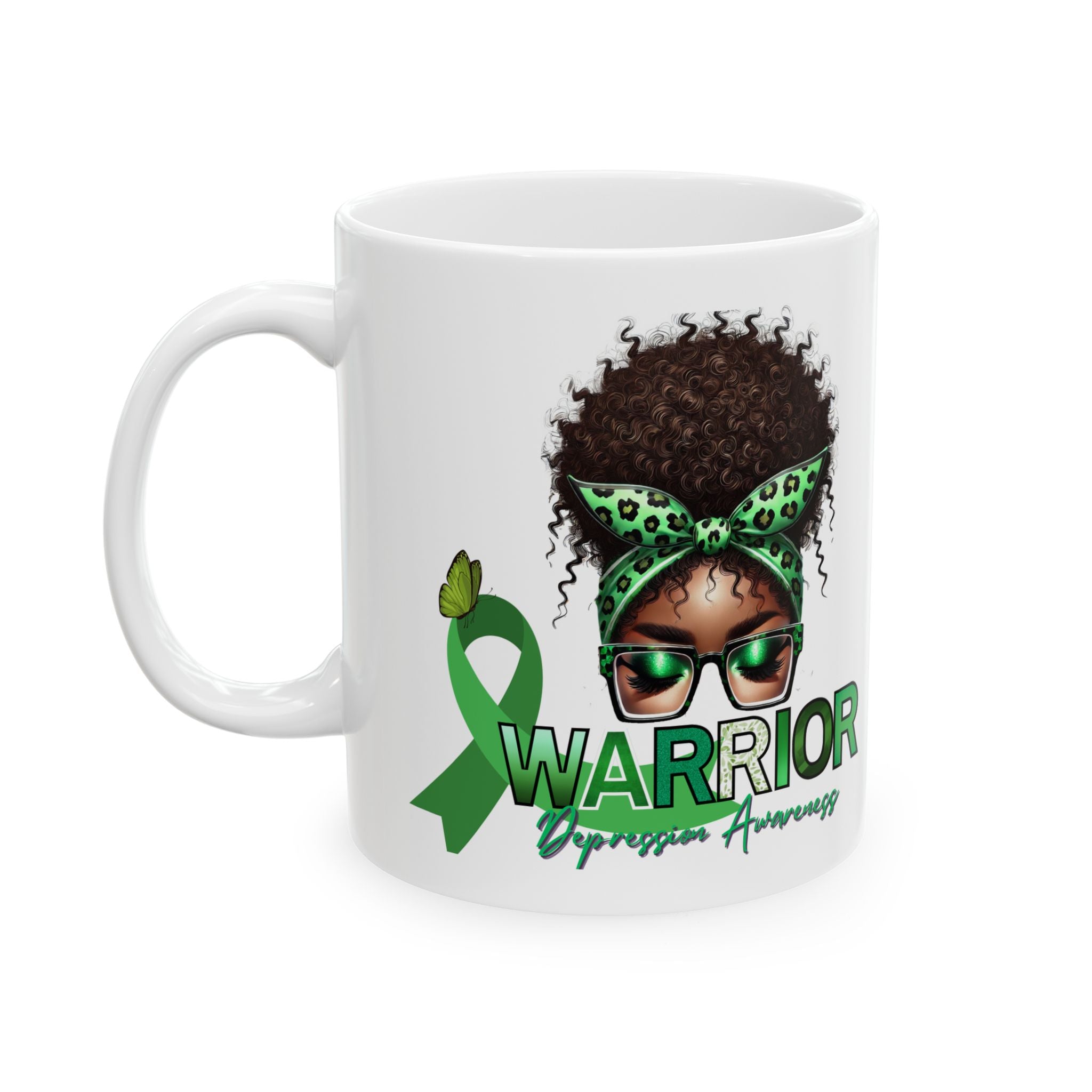 Depression Awareness Warrior Ceramic Mug — Empowerment Coffee Cup (11oz & 15oz)