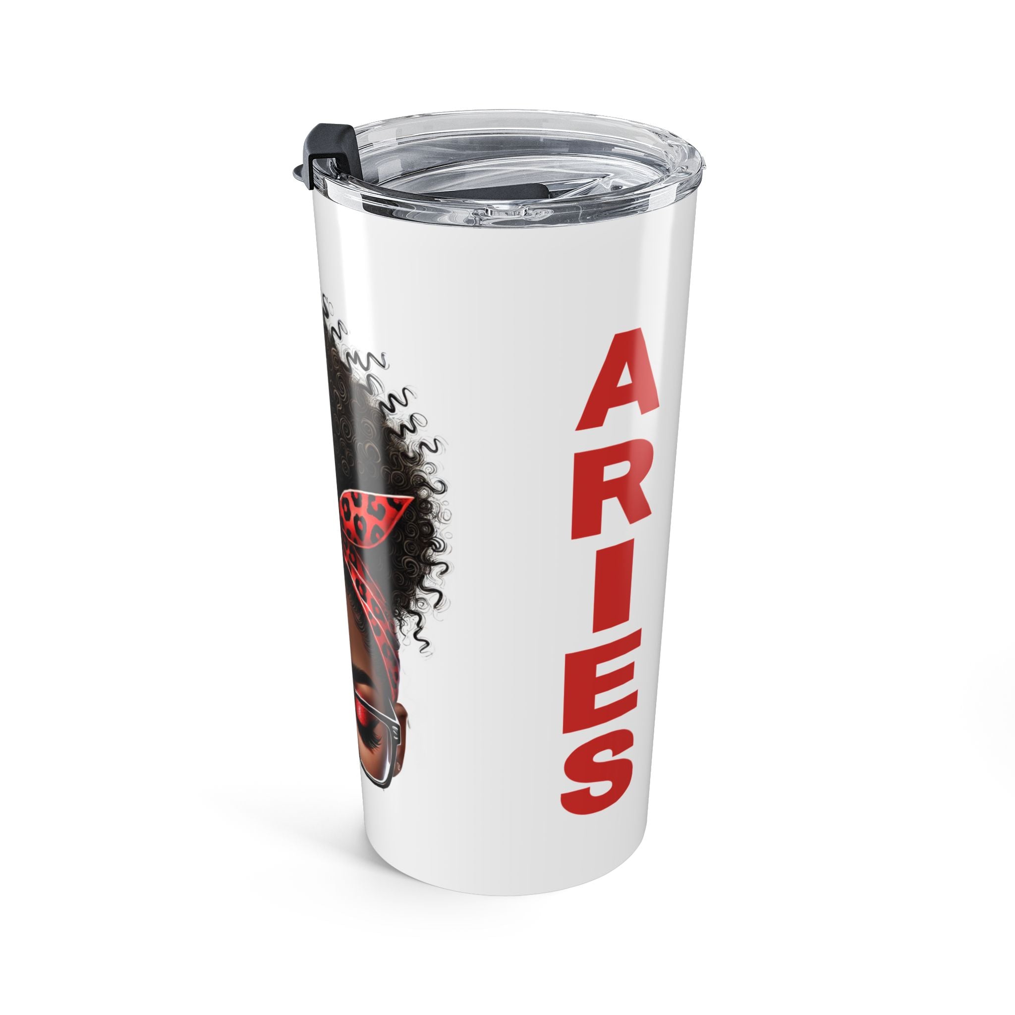 Aries Afro Girl 20oz Tumbler — Zodiac Coffee Travel Cup