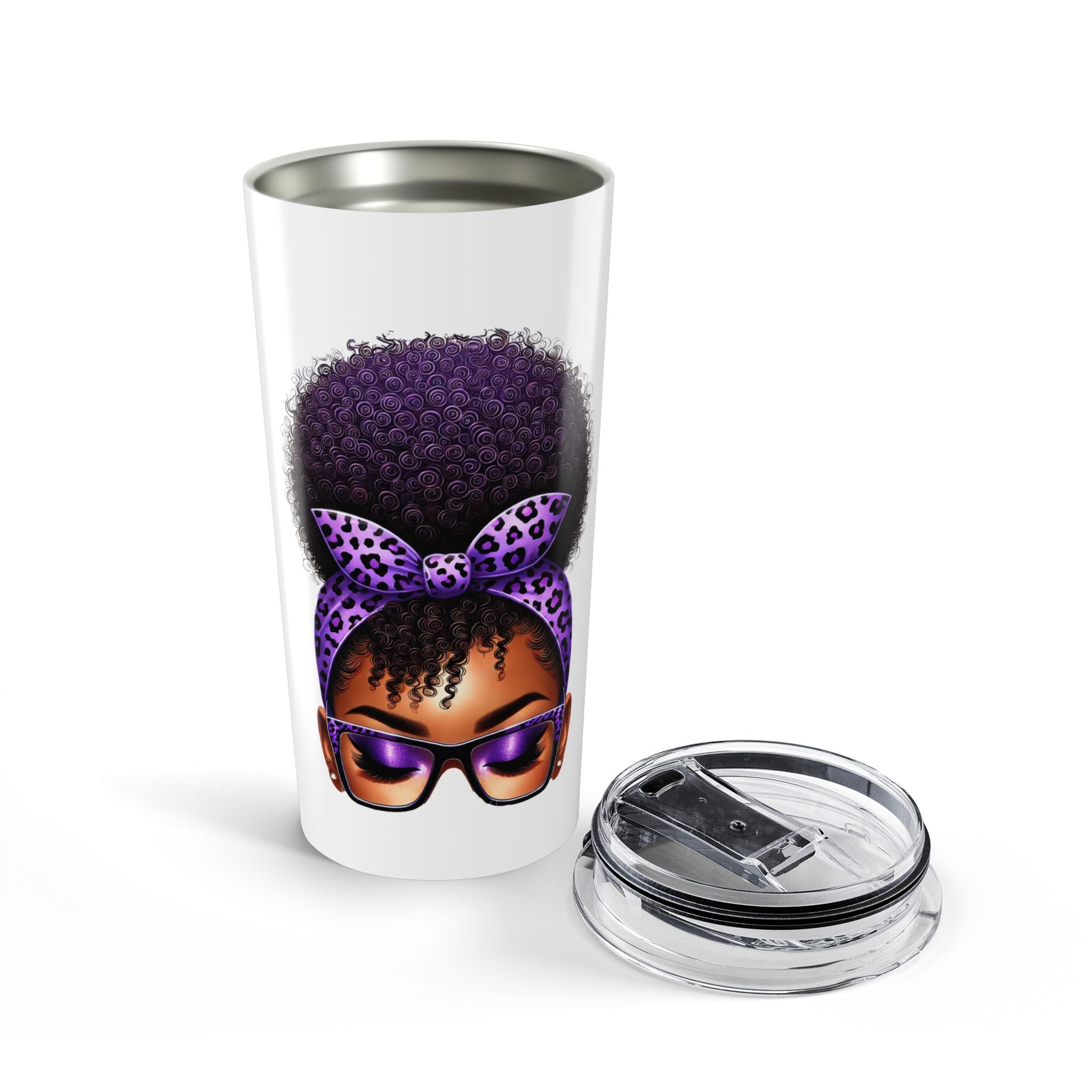 20oz Tumbler - Purple Afro Sagittarius Design