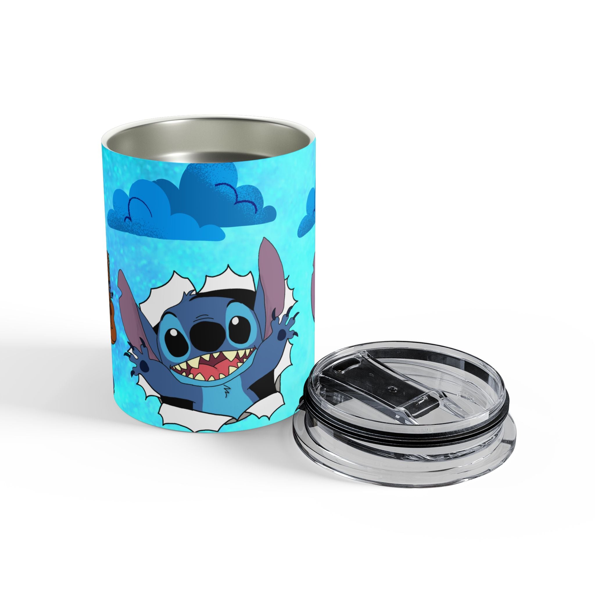 Cute Blue Stitch-Inspired Travel Cup