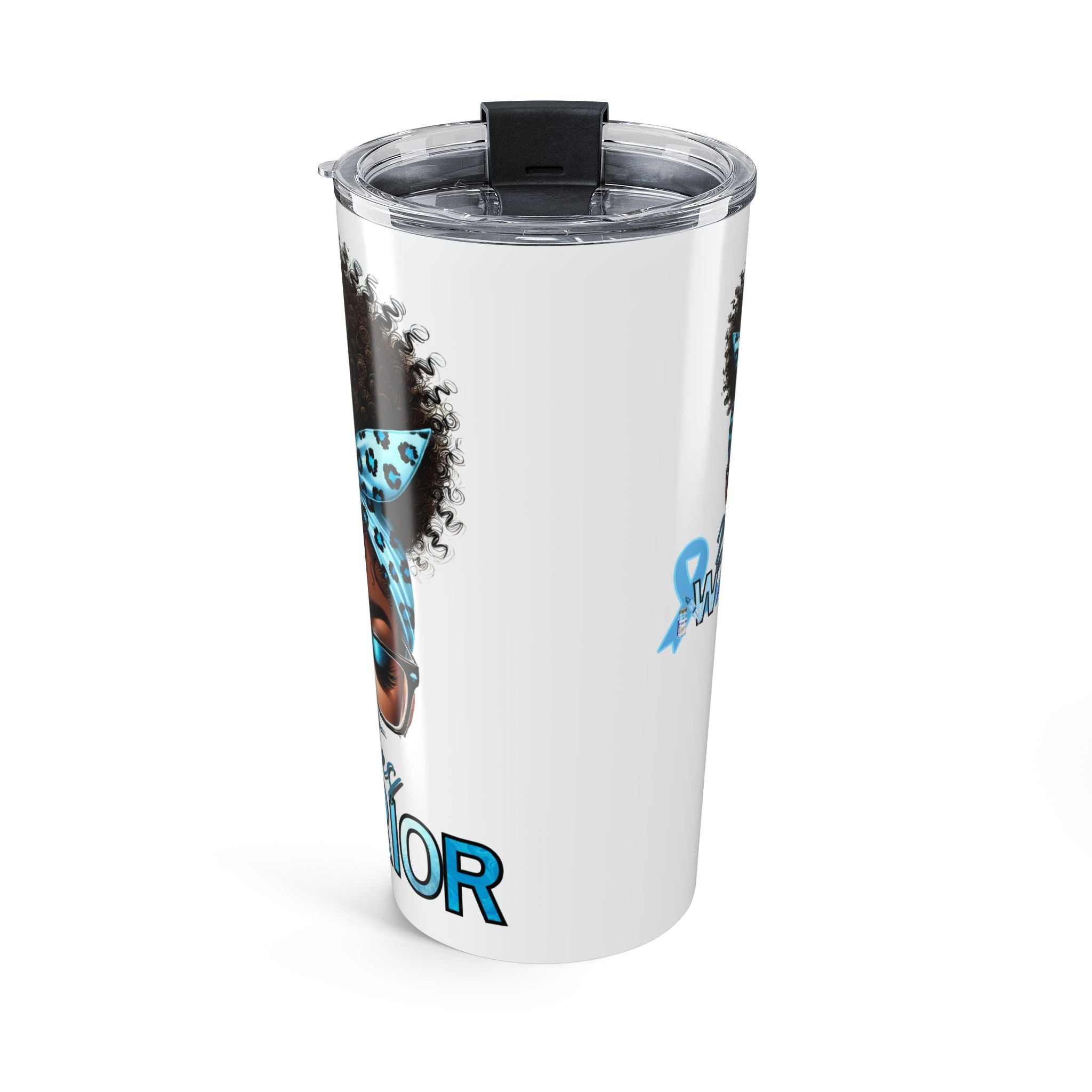 20oz Awareness Tumbler — Blue Ribbon Mom/Warrior Design