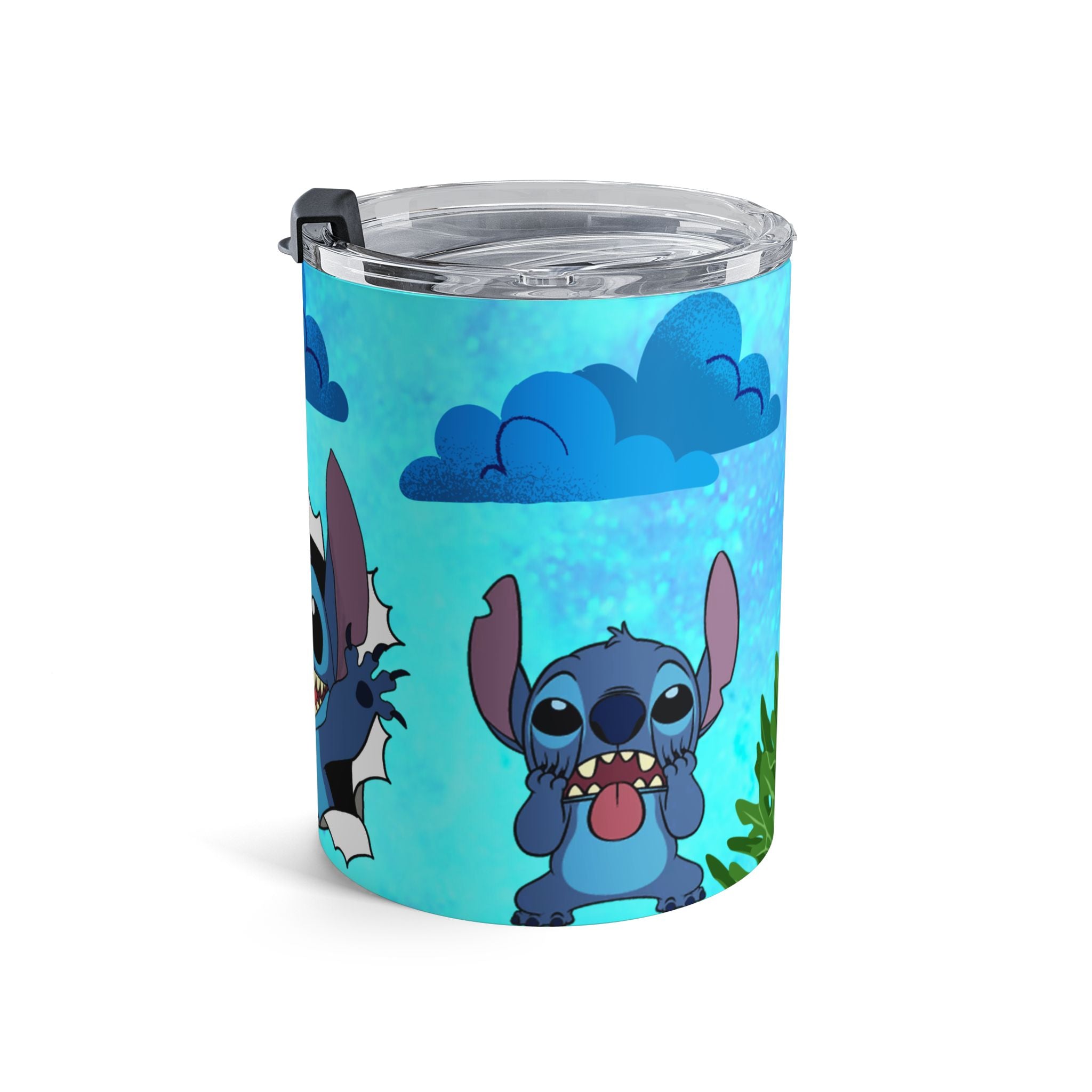 Cute Blue Stitch-Inspired Travel Cup