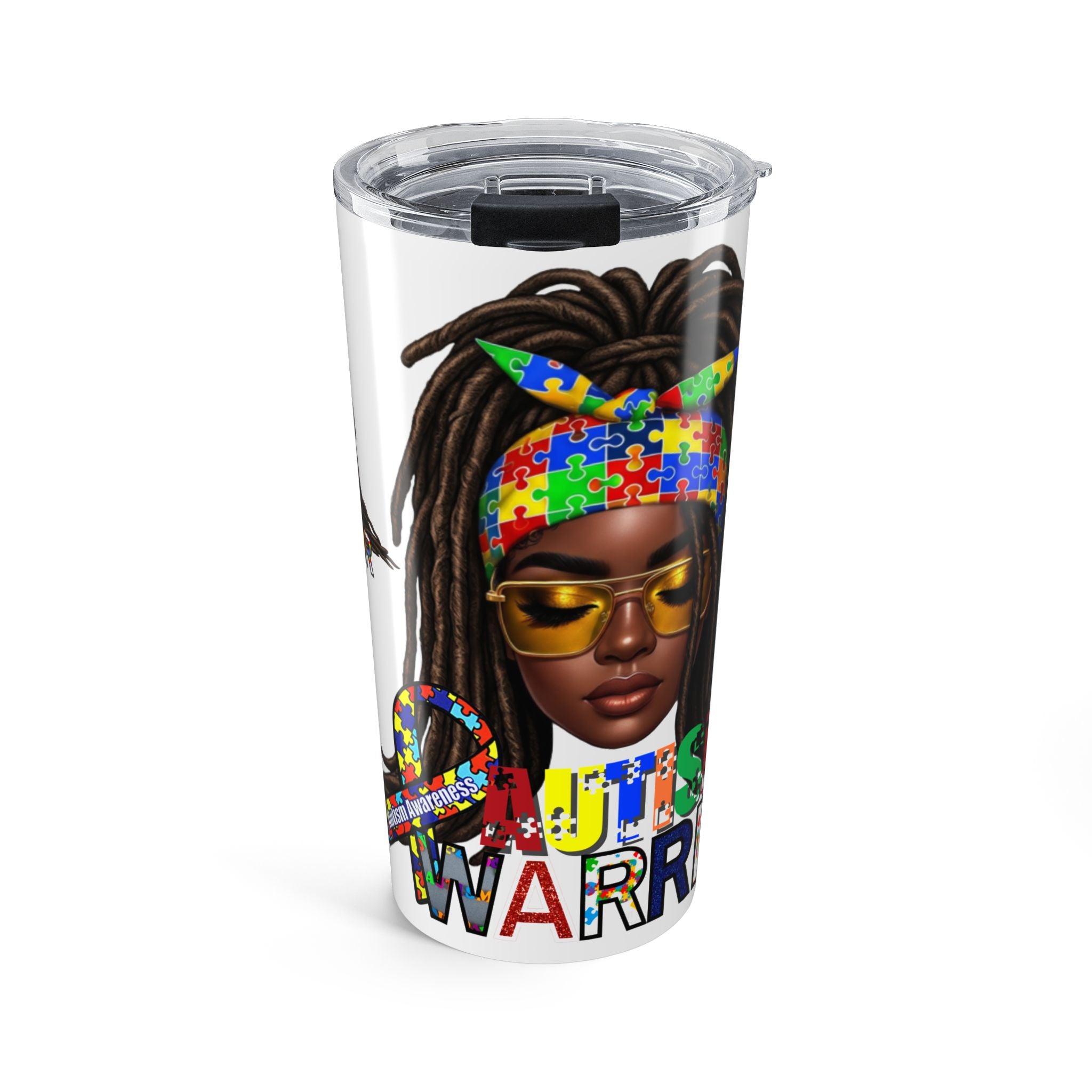 Autism Awareness Tumbler — 'Autism Warrior' Puzzle-Print Travel Cup