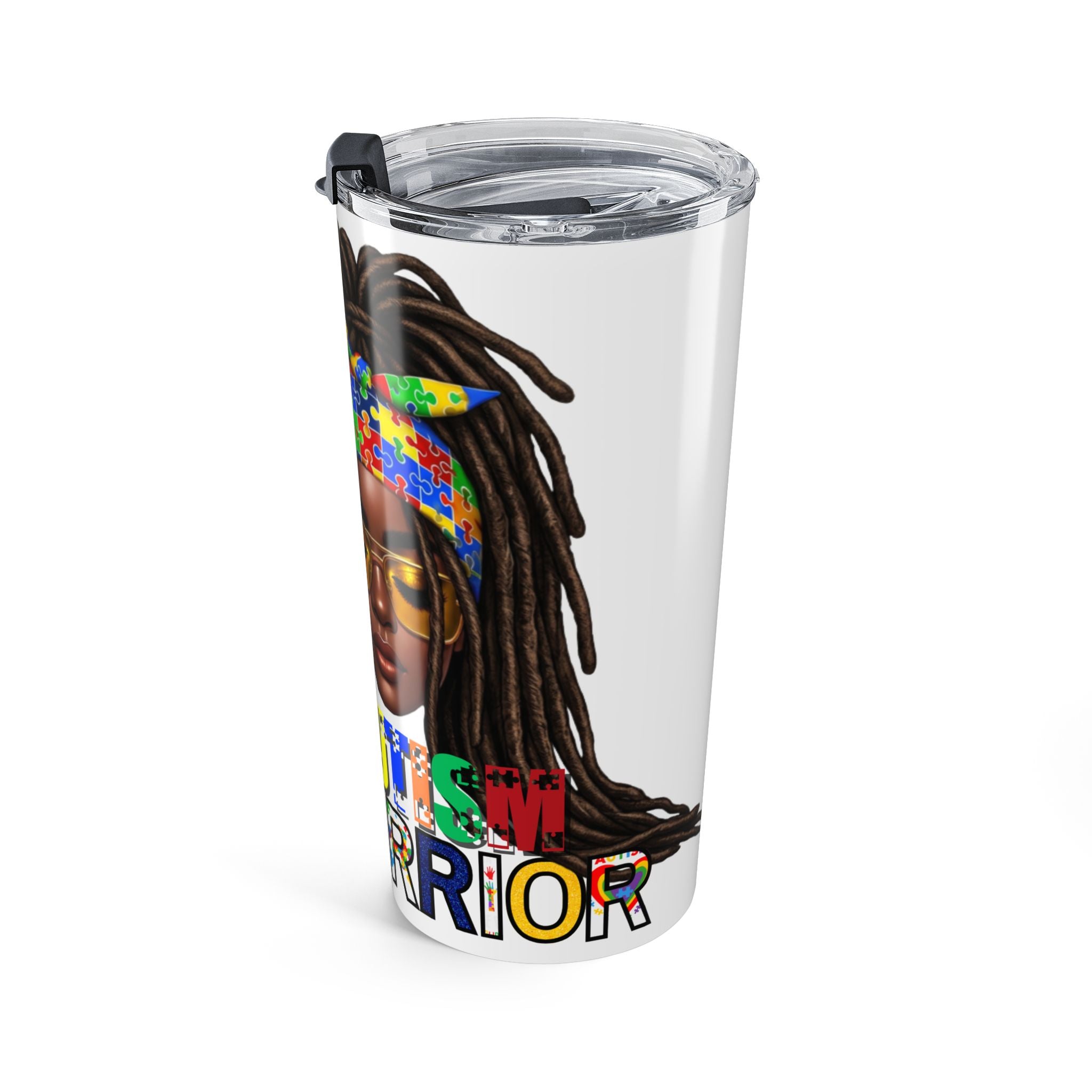 Autism Awareness Tumbler — 'Autism Warrior' Puzzle-Print Travel Cup