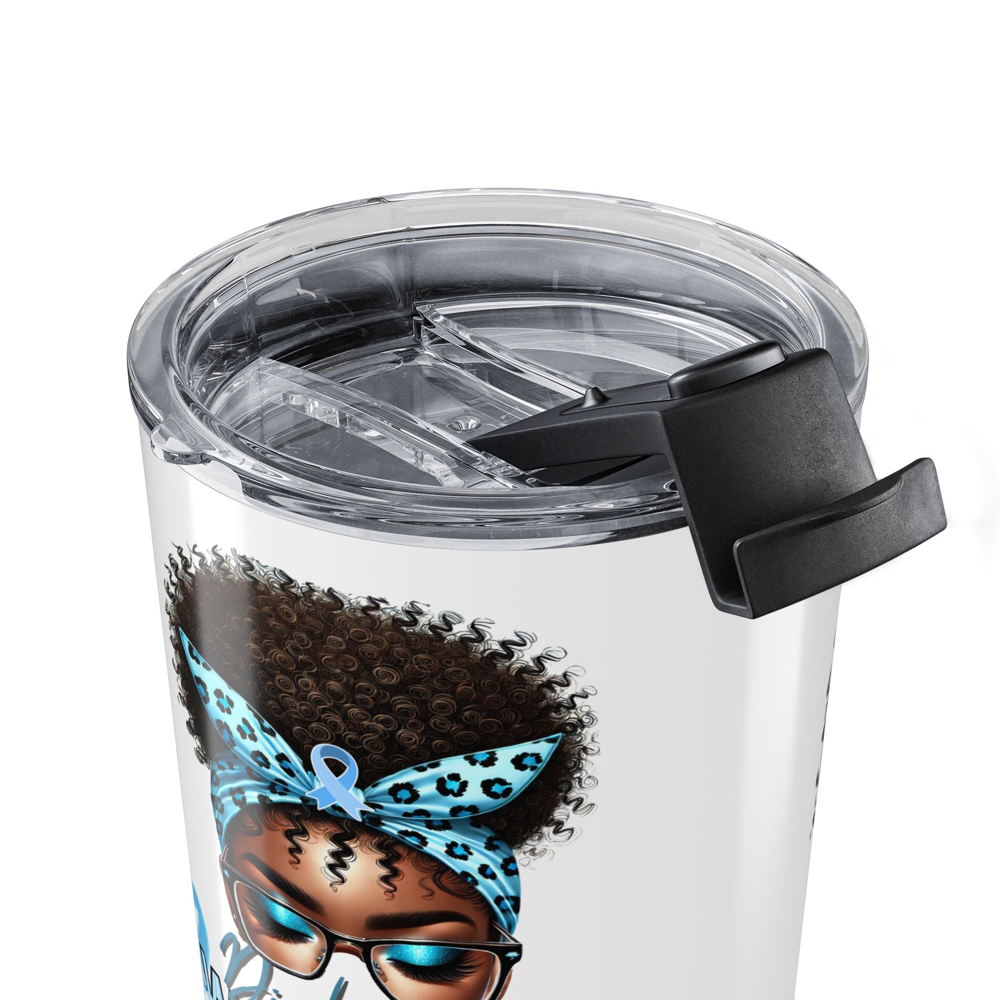 20oz Awareness Tumbler — Blue Ribbon Mom/Warrior Design