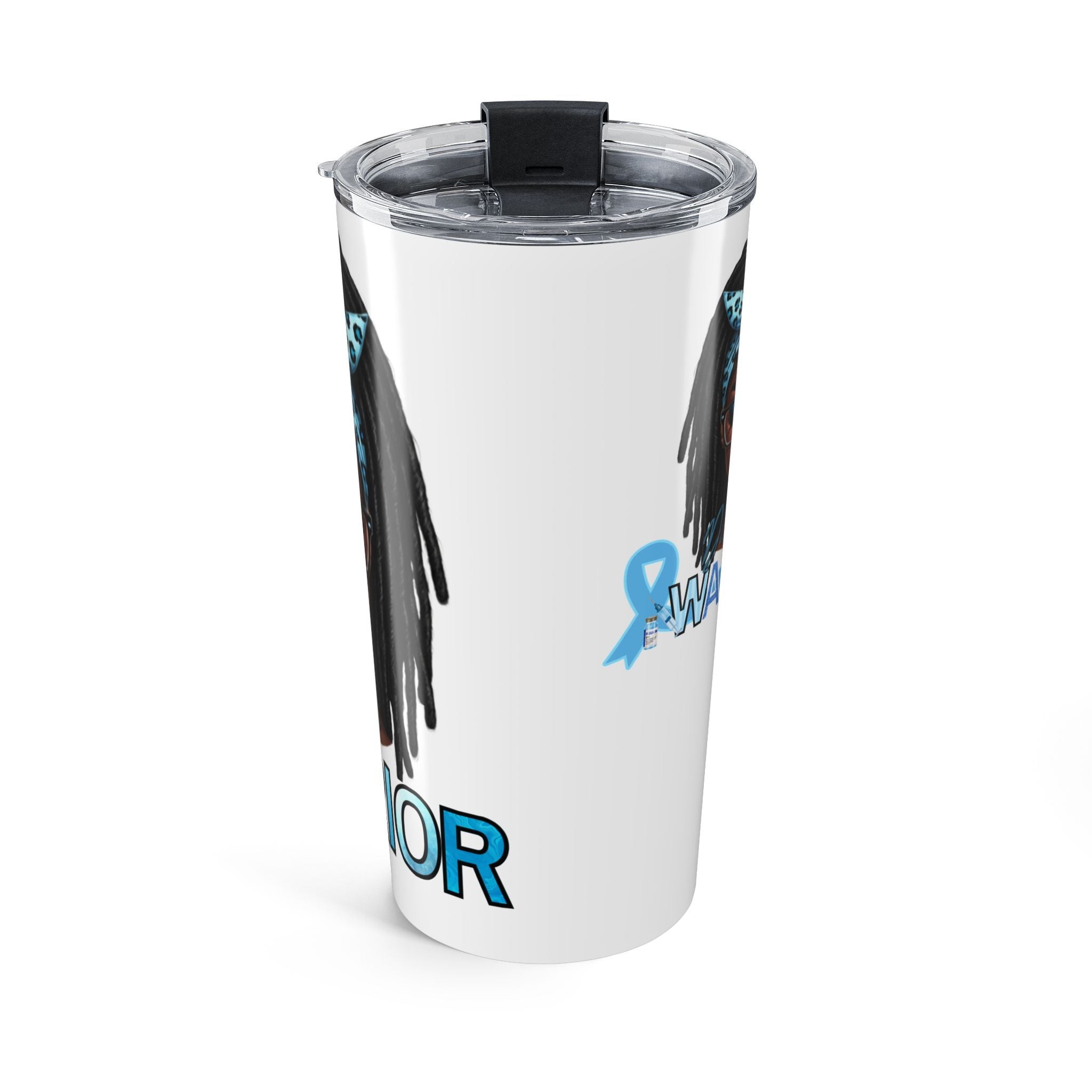20oz Diabetes Awareness Tumbler — Blue Ribbon ‘Diabetes Warrior’ Travel Cup