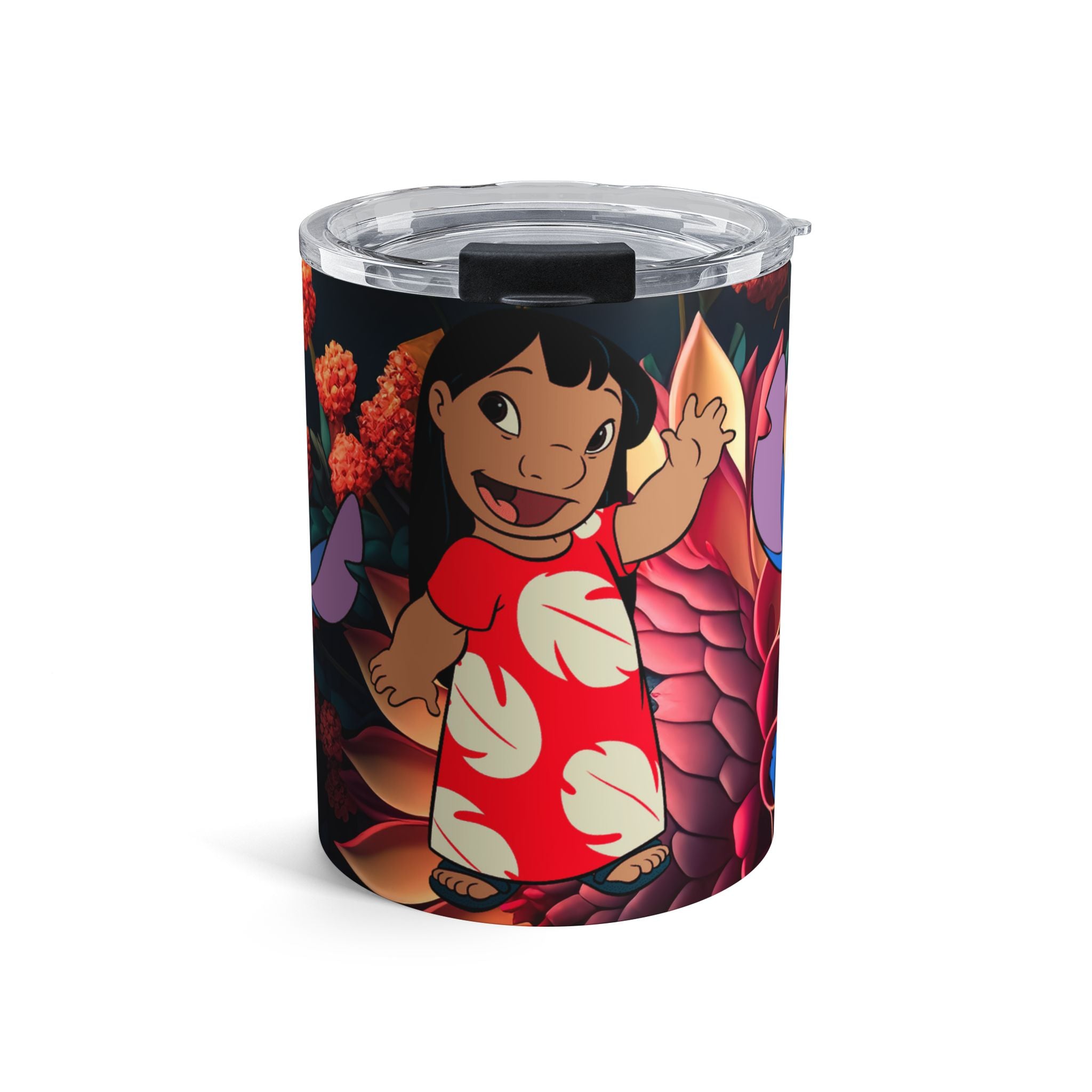 10oz Character Tumbler — Cute Lilo & Stitch Hawaiian Travel Cup