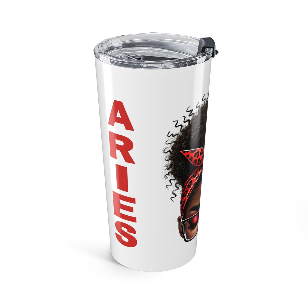 Aries Afro Girl 20oz Tumbler — Zodiac Coffee Travel Cup