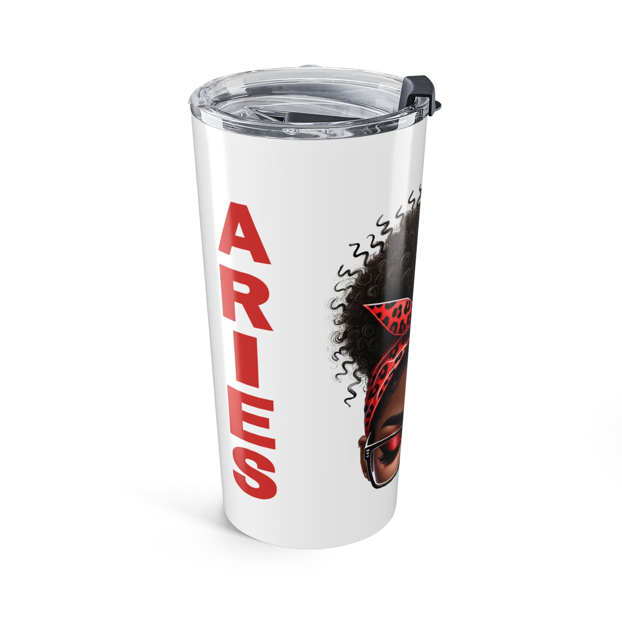 Aries Afro Girl 20oz Tumbler — Zodiac Coffee Travel Cup