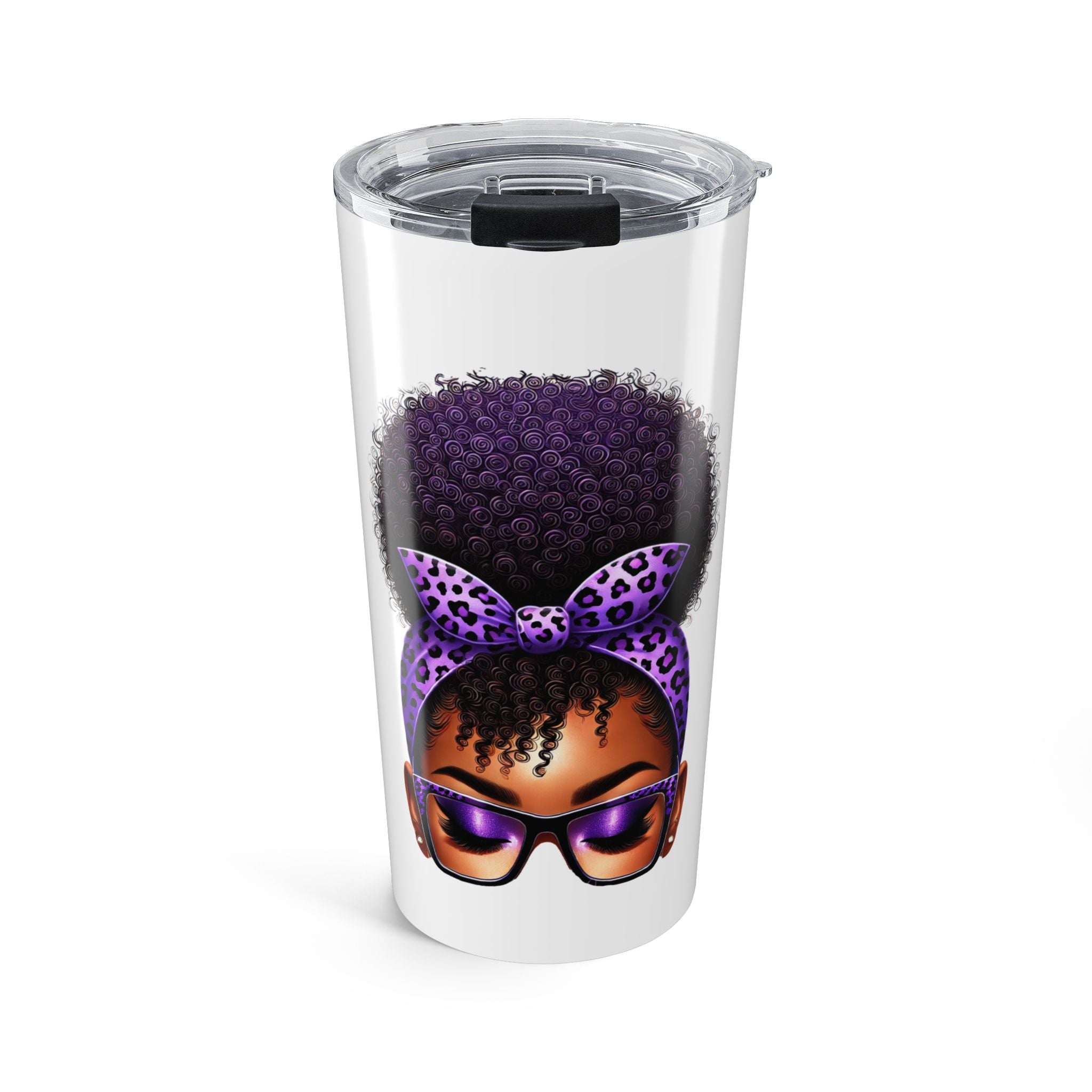 20oz Tumbler - Purple Afro Sagittarius Design