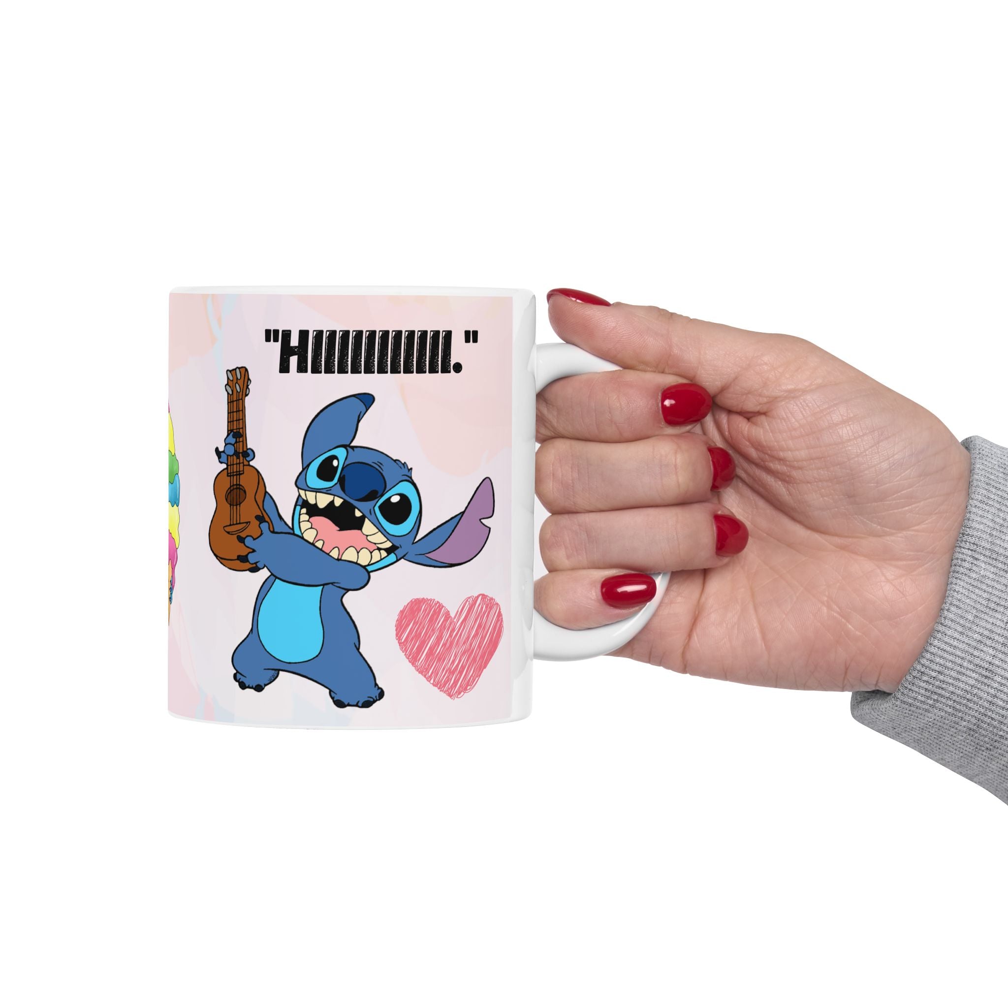Cute Lilo & Stitch Ceramic Mug (11oz/15oz) — Colorful Characters & "Too Cute & Fluffy" Design