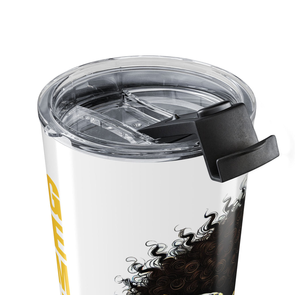 Gemini Tumbler 20oz — Leopard Headwrap Afro Travel Mug