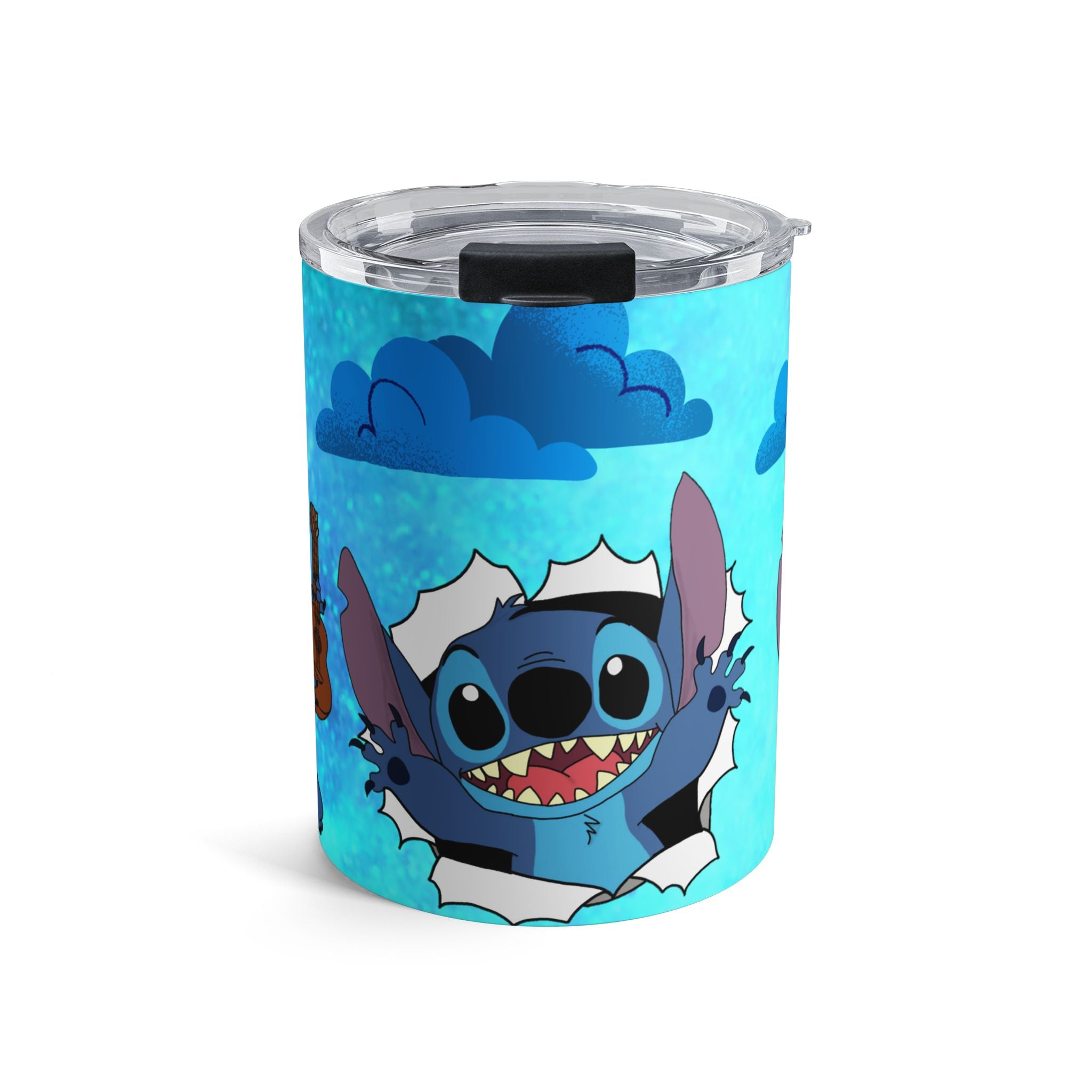 Cute Blue Stitch-Inspired Travel Cup