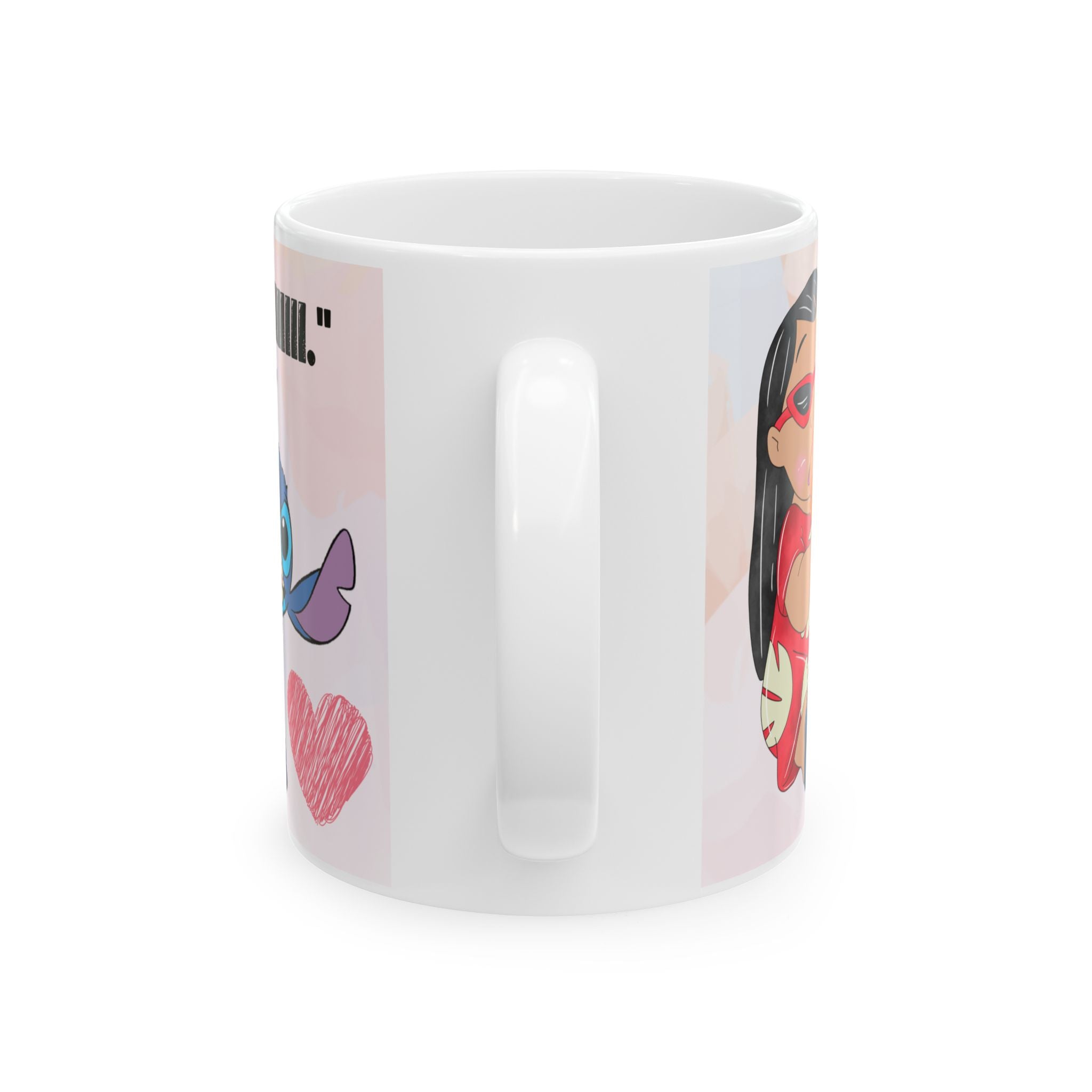 Cute Lilo & Stitch Ceramic Mug (11oz/15oz) — Colorful Characters & "Too Cute & Fluffy" Design