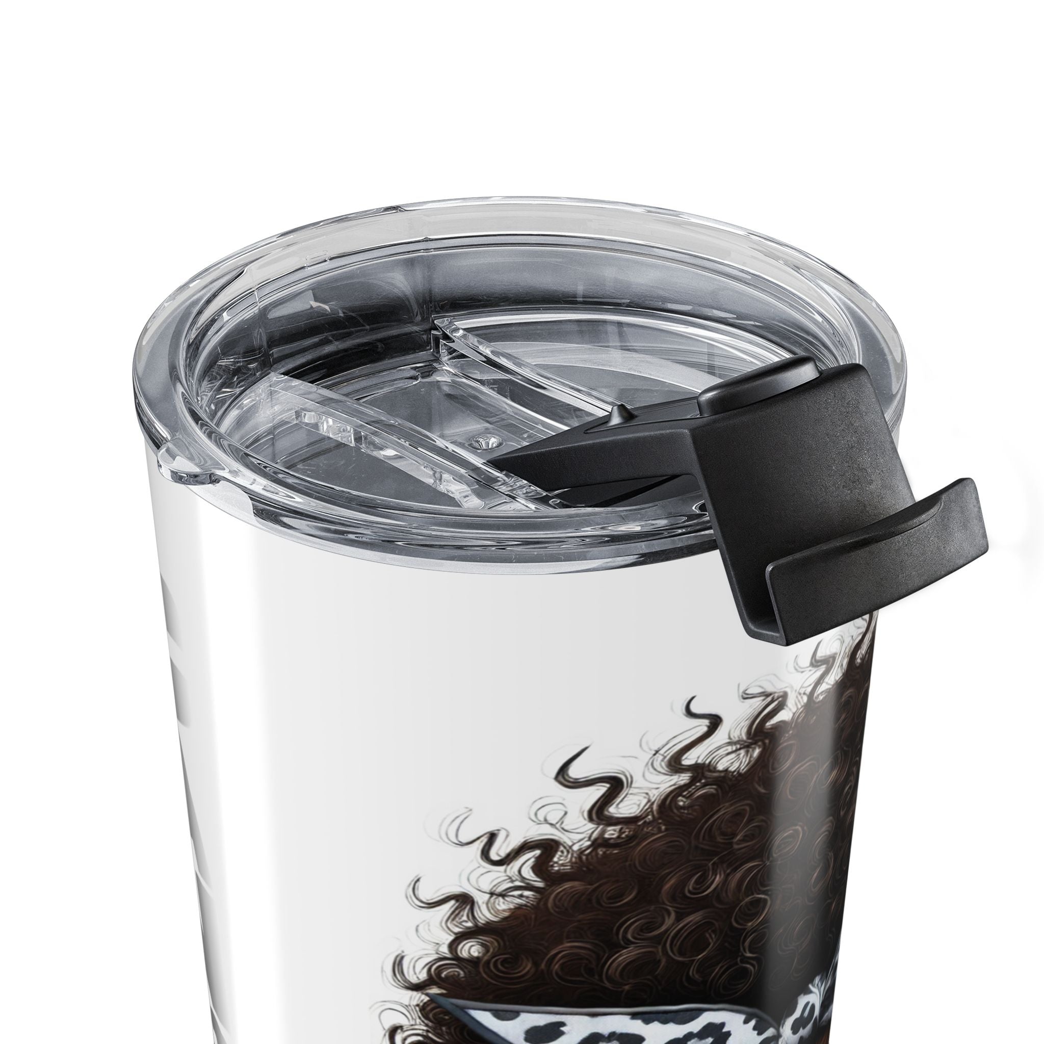 Cancer Zodiac 20oz Tumbler — Curly Afro Woman Design