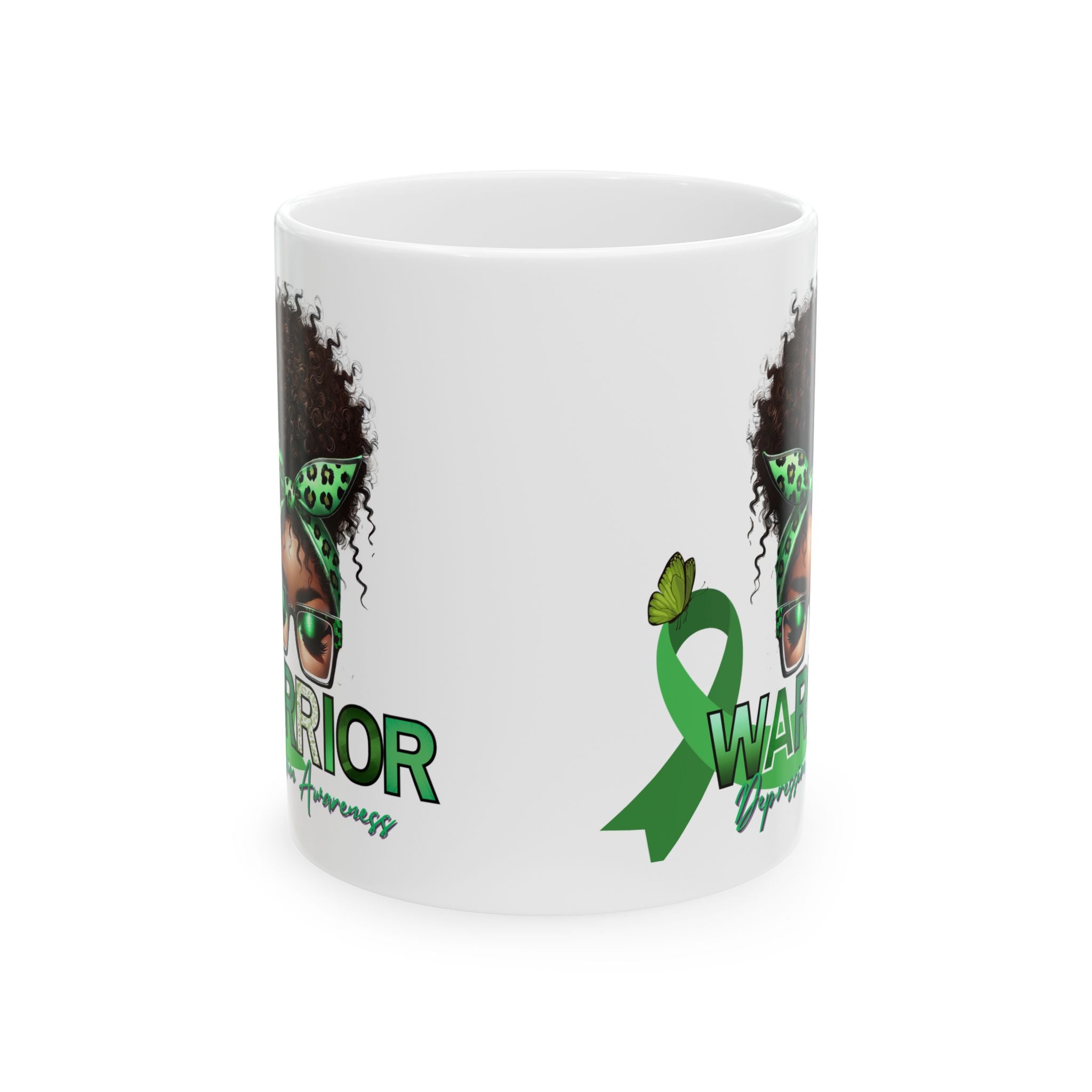 Depression Awareness Warrior Ceramic Mug — Empowerment Coffee Cup (11oz & 15oz)